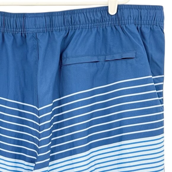 George Men Blue Striped Quick Dry Swim Shorts UPF 50 Elastic Waist 3XL 48-50 NWT - Picture 4 of 11